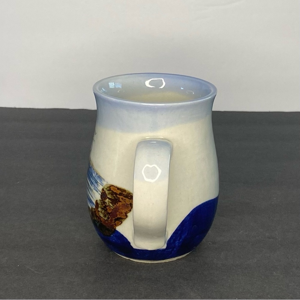 Otagiri Stoneware Coffee Mug Lighthouse Ocean Seagulls Blue Brown Gray 1… - Picture 2 of 8